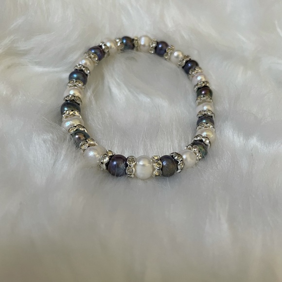 Mix & match FWC Pearl stretch bracelets, black, white or green beads (3 pcs) - Picture 7 of 11